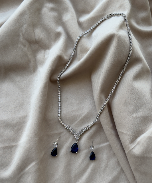 Sapphire Elegance Necklace Set